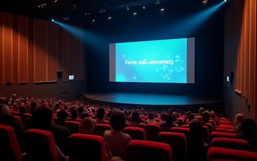 عرض تقديمي لشركة يُعقد في قاعة بروفيجن سينما